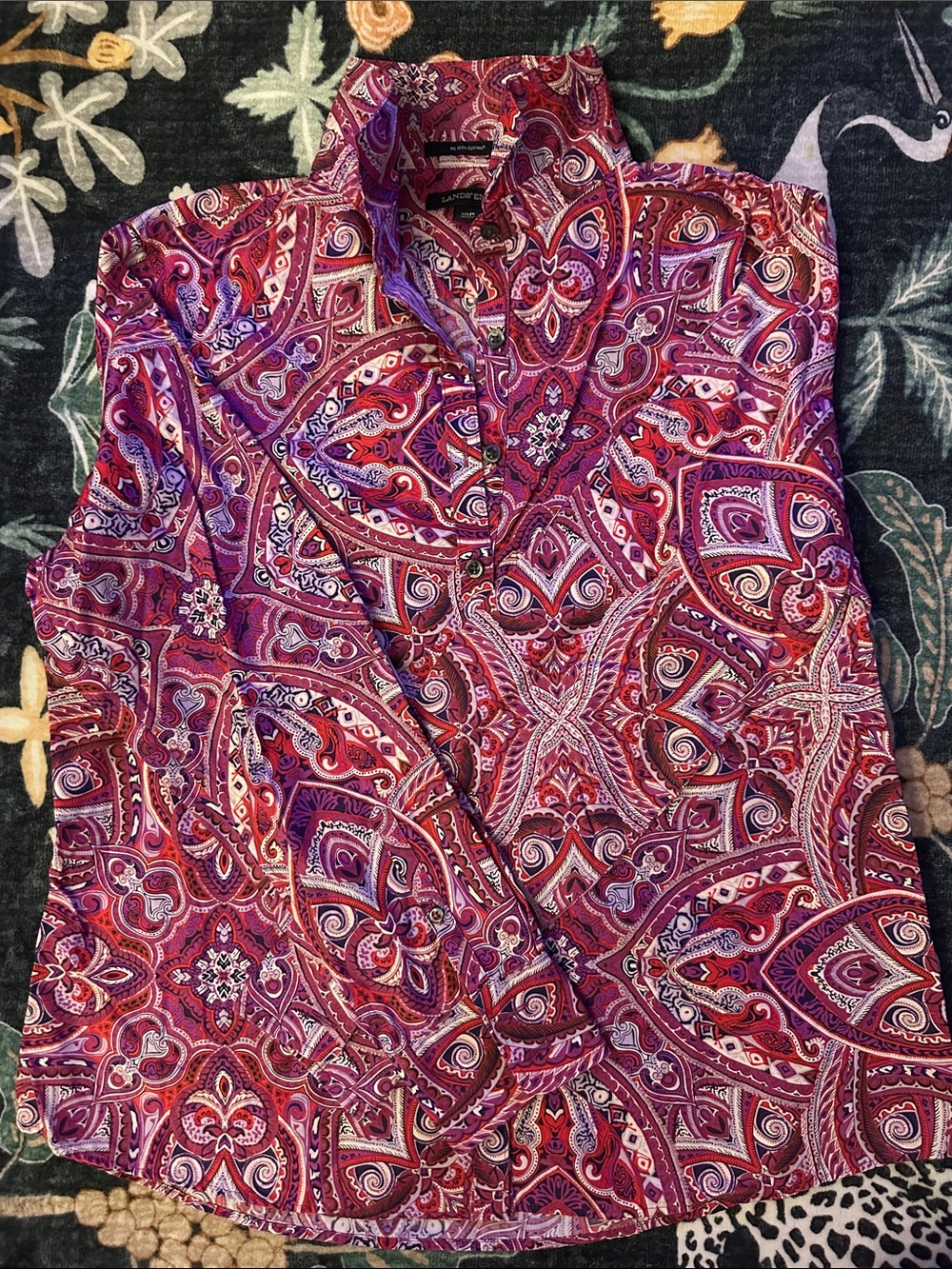 Pink and Purple Paisley Button-Up Shirt